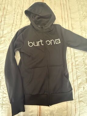 Burton Black Full-Zip Hoodie with White Logo